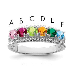 Sterling Silver Rhodium-plated Family Jewelry Mounting