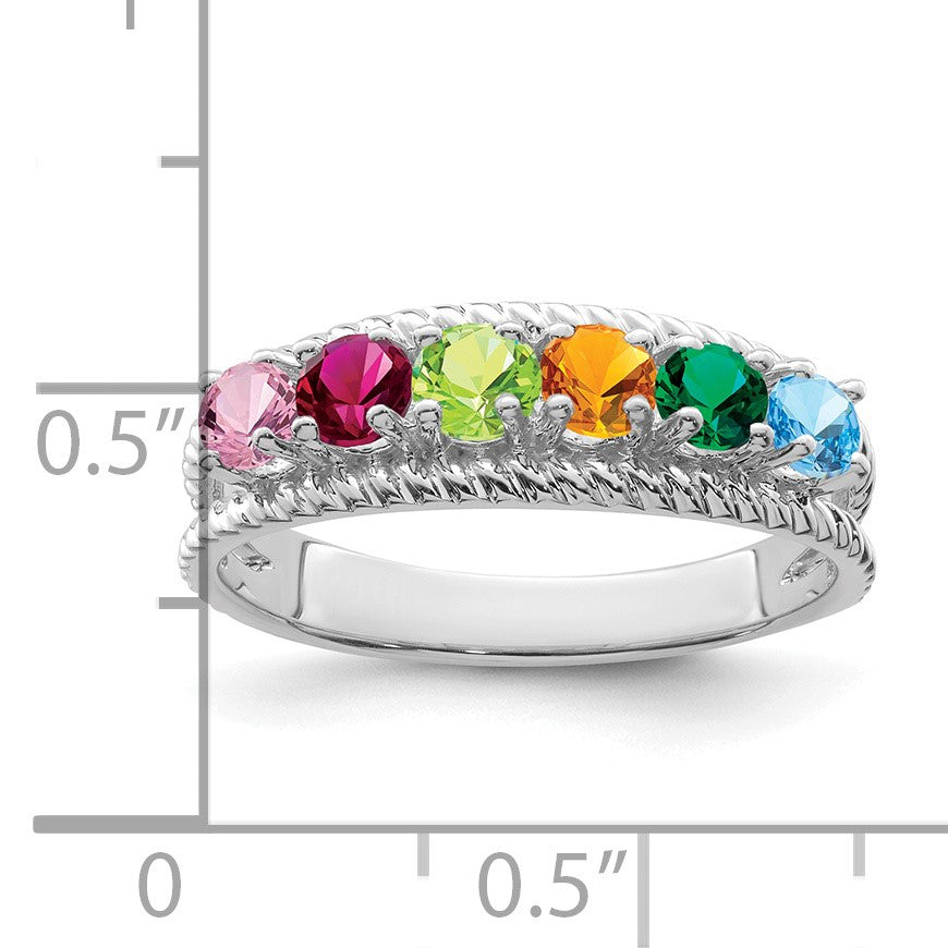 Sterling Silver Rhodium-plated Family Jewelry Mounting
