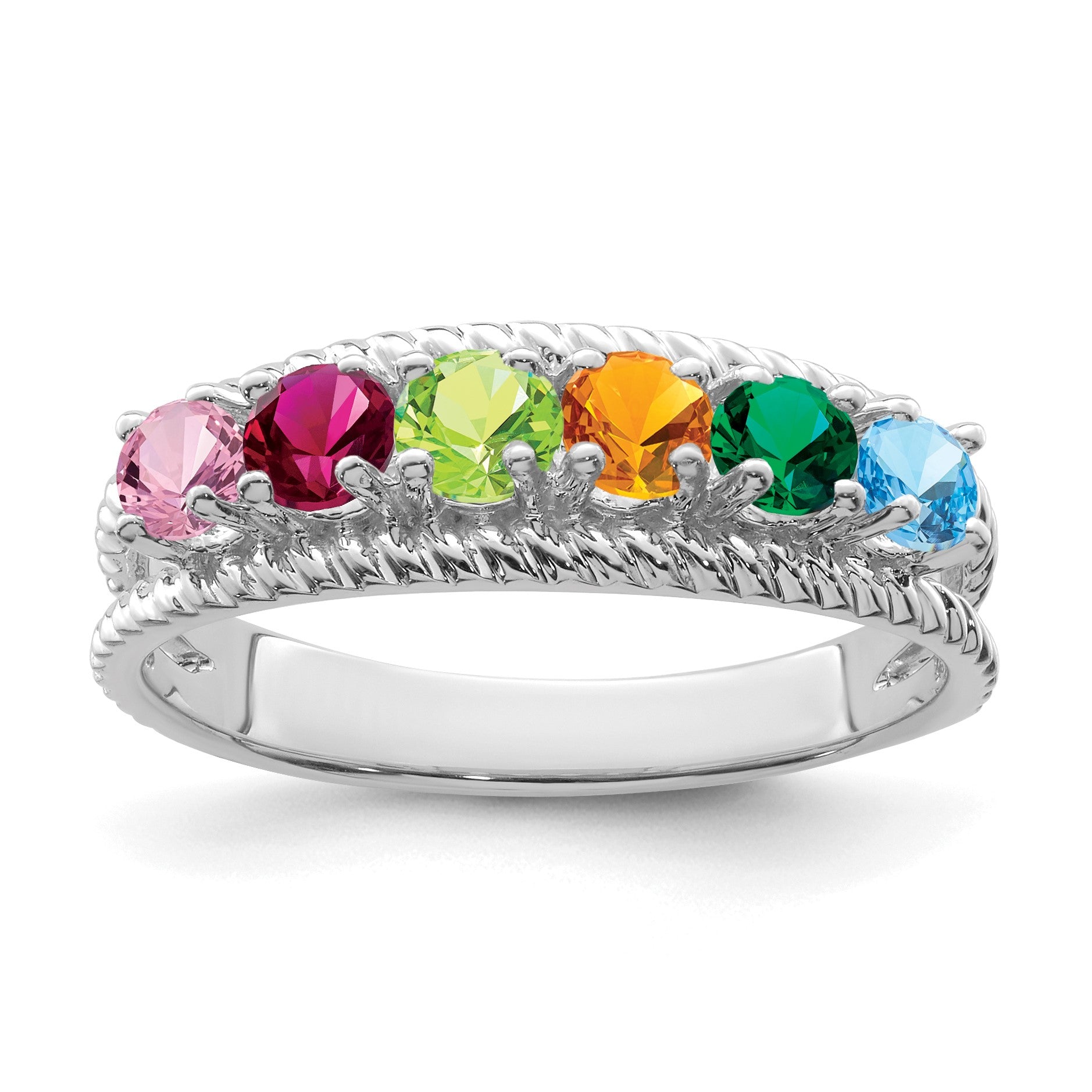Sterling Silver Rhodium-plated Family Jewelry Mounting