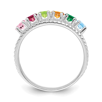 Sterling Silver Rhodium-plated Family Jewelry Mounting