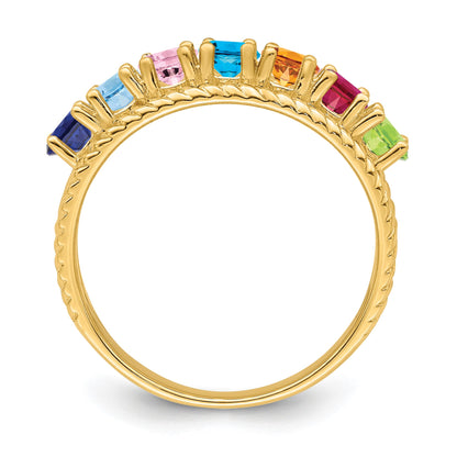 14k Polished 7-Stone Mothers Ring Mounting
