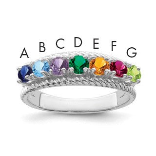 Sterling Silver Rhodium-plated Family Jewelry Mounting