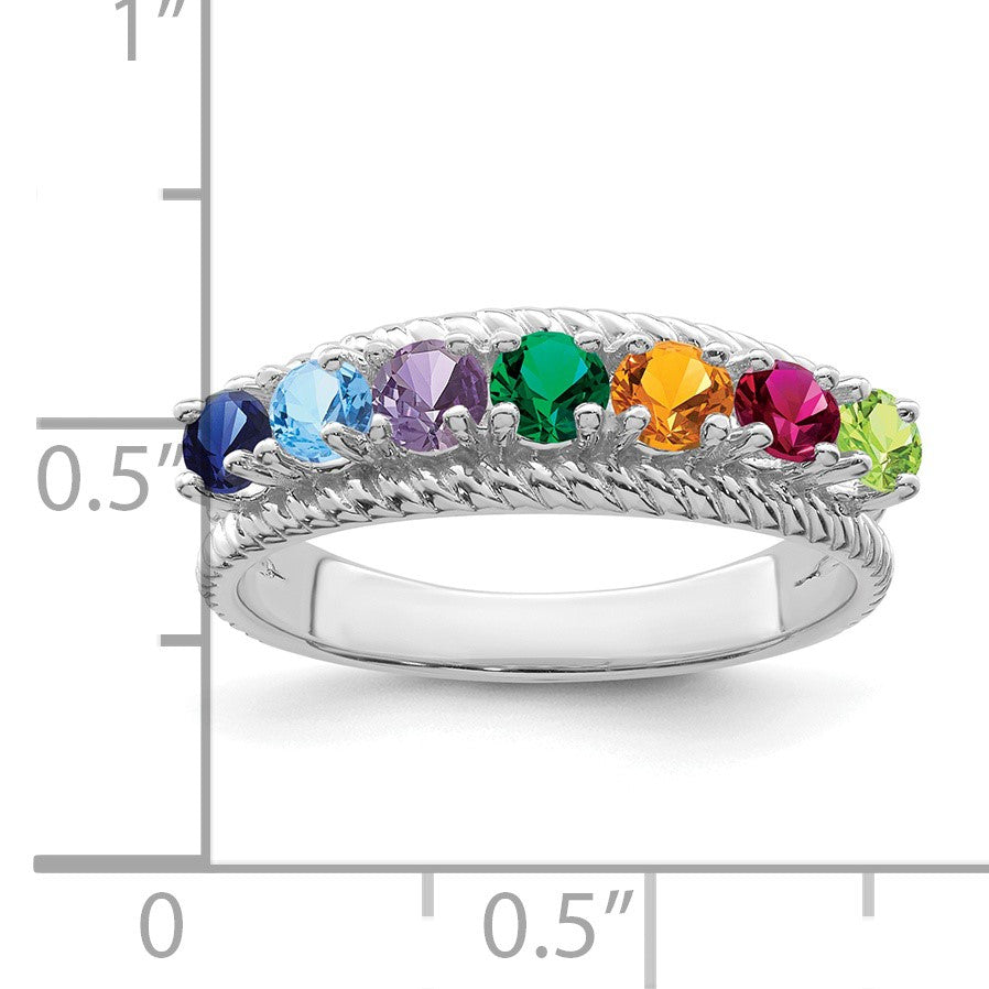 Sterling Silver Rhodium-plated Family Jewelry Mounting