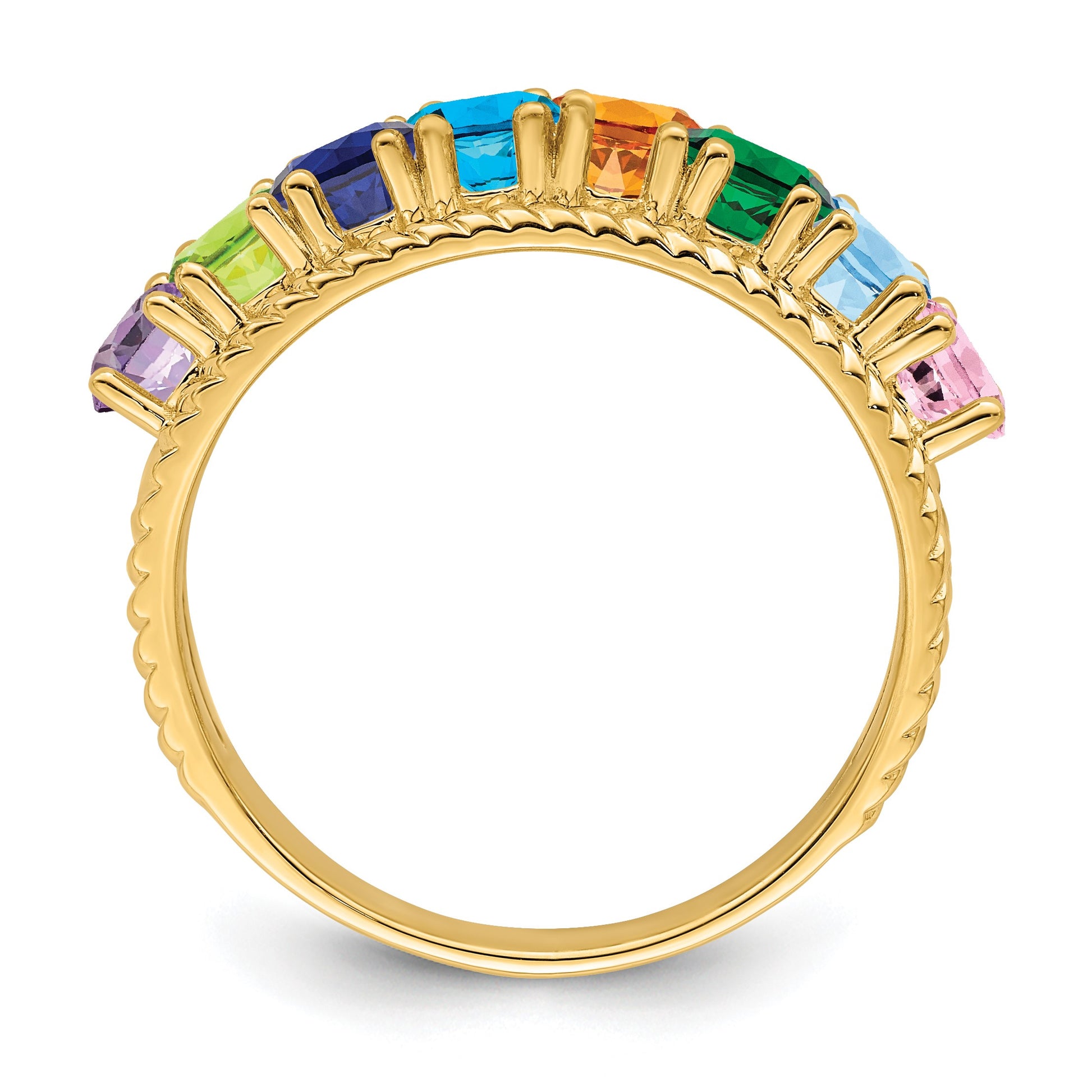 14k Polished 8-Stone Mothers Ring Mounting