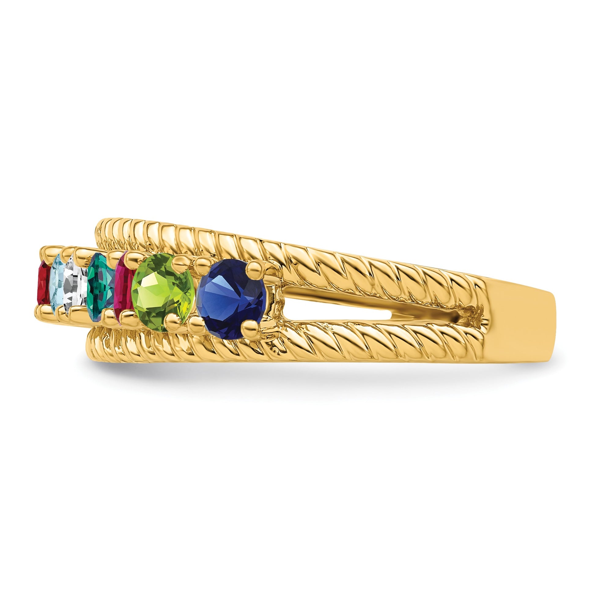 14k Polished 8-Stone Mothers Ring Mounting