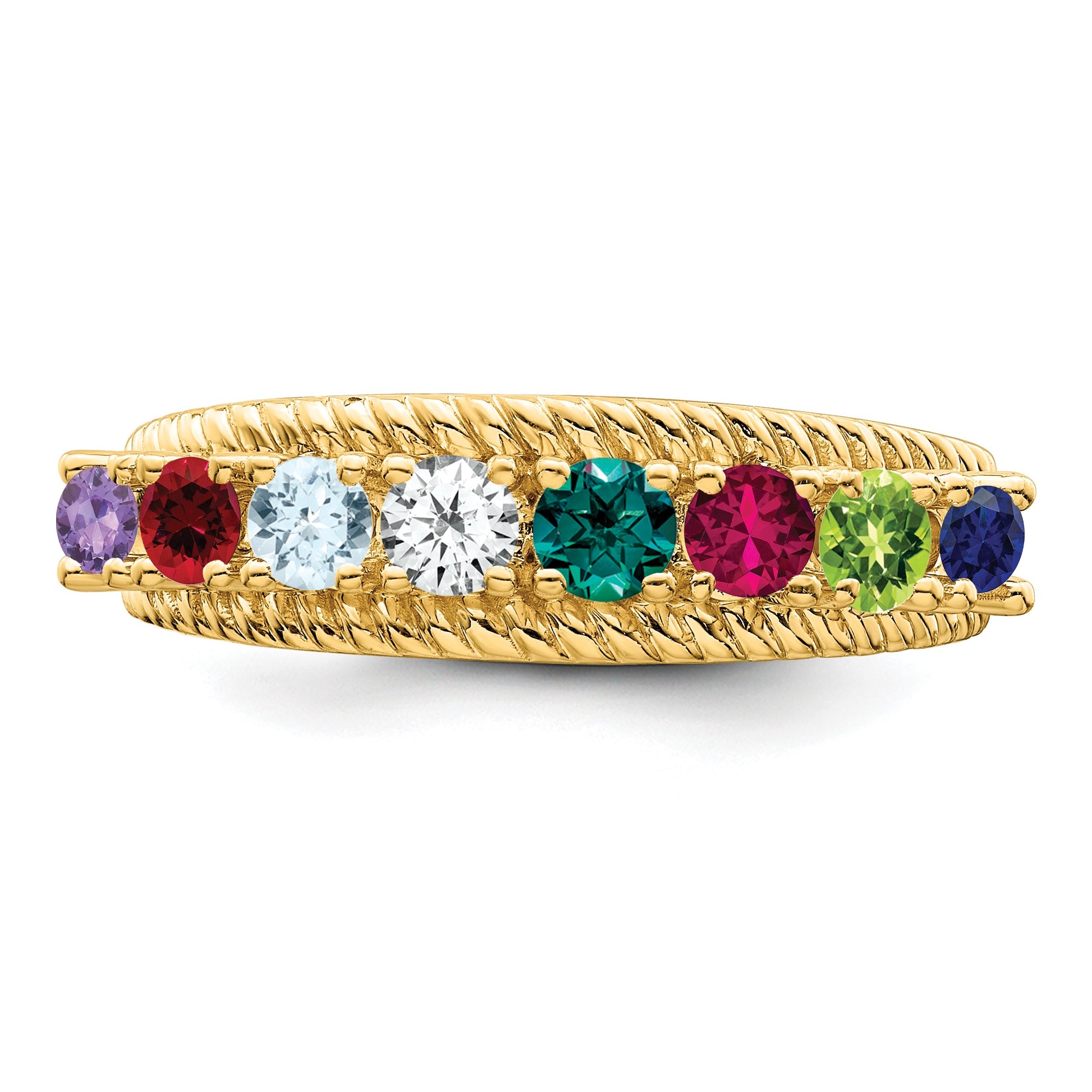 14k Polished 8-Stone Mothers Ring Mounting