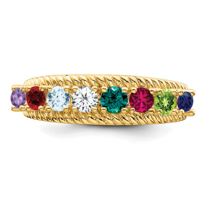 14k Polished 8-Stone Mothers Ring Mounting