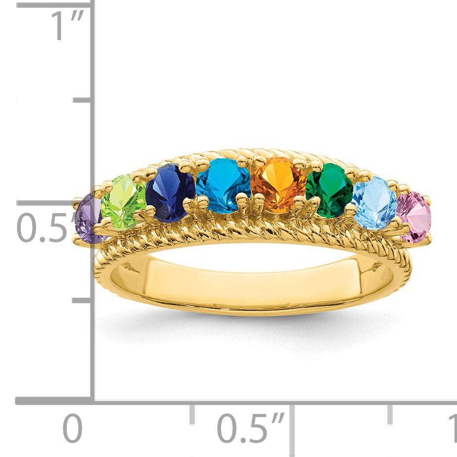 14k Polished 8-Stone Mothers Ring Mounting