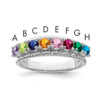 Sterling Silver Rhodium-plated Family Jewelry Mounting