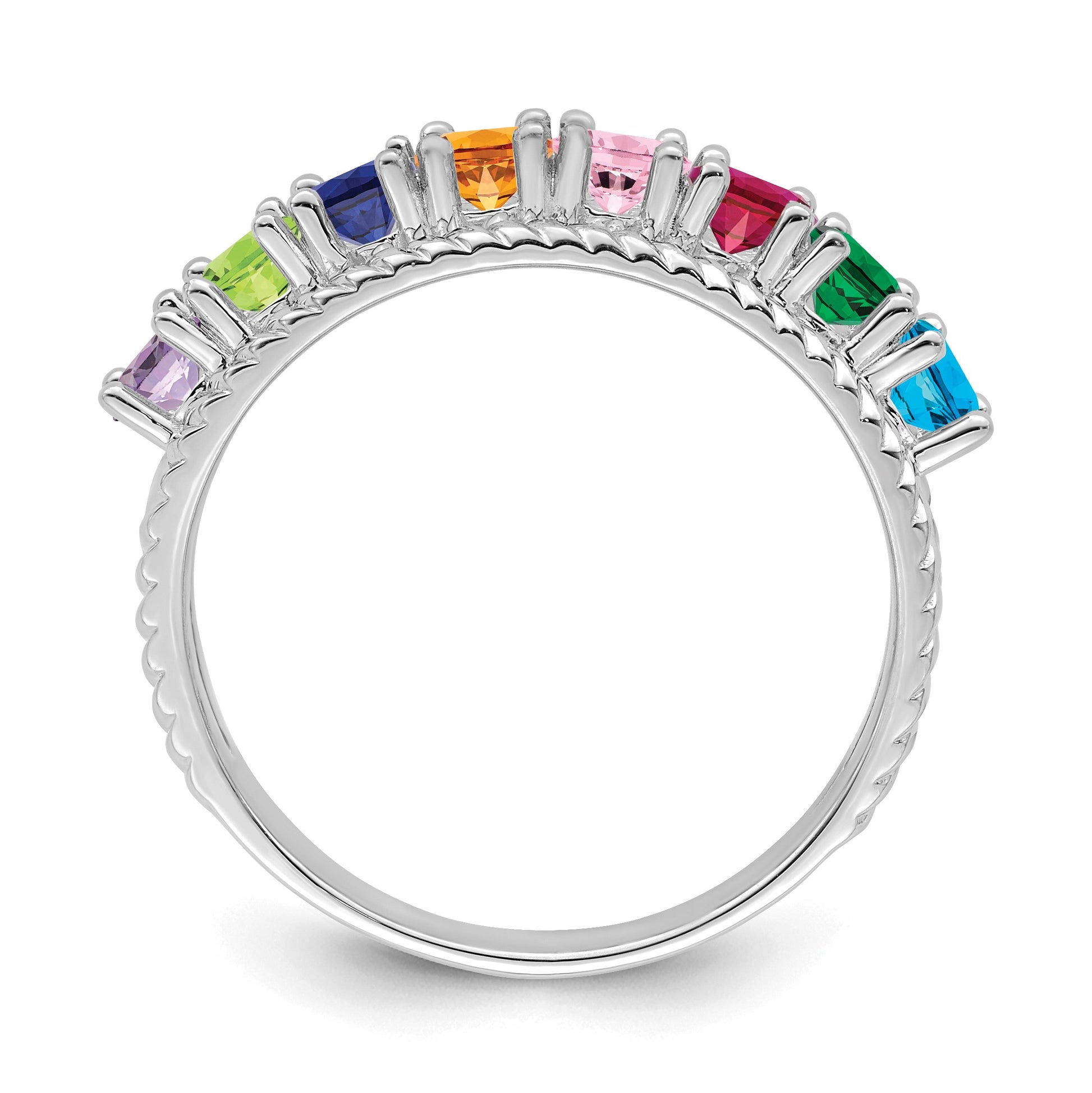 Sterling Silver Rhodium-plated Family Jewelry Mounting