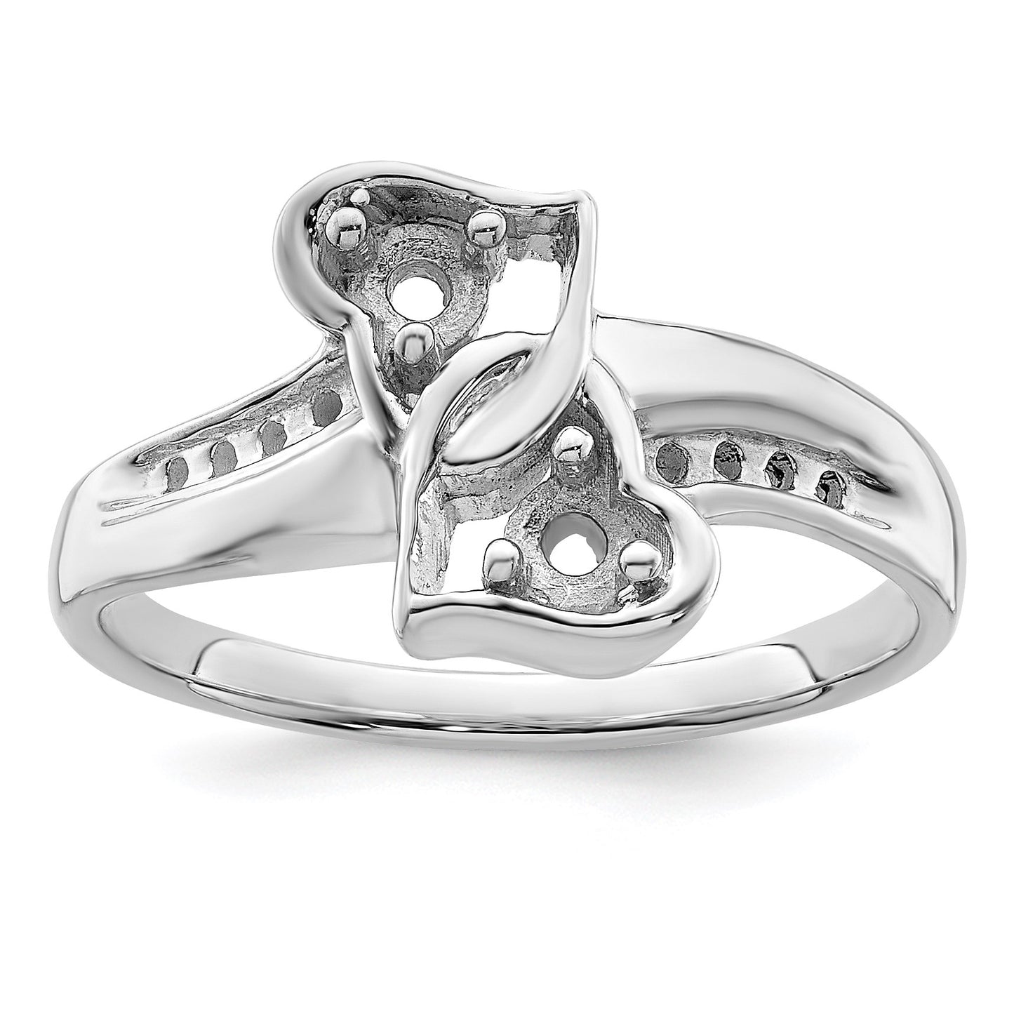 Sterling Silver Rhodium-plated Family Jewelry Mounting