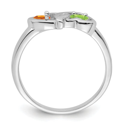 Sterling Silver Rhodium-plated Family Jewelry Mounting