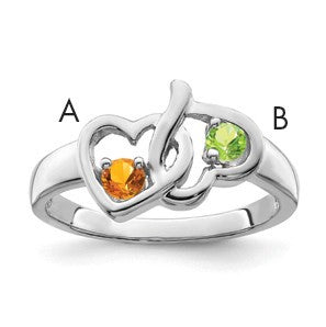 Sterling Silver Rhodium-plated Family Jewelry Mounting
