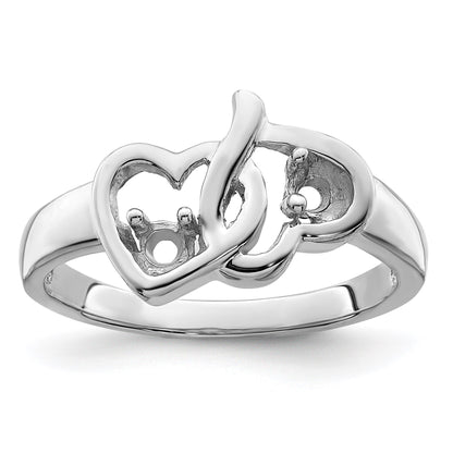 Sterling Silver Rhodium-plated Family Jewelry Mounting