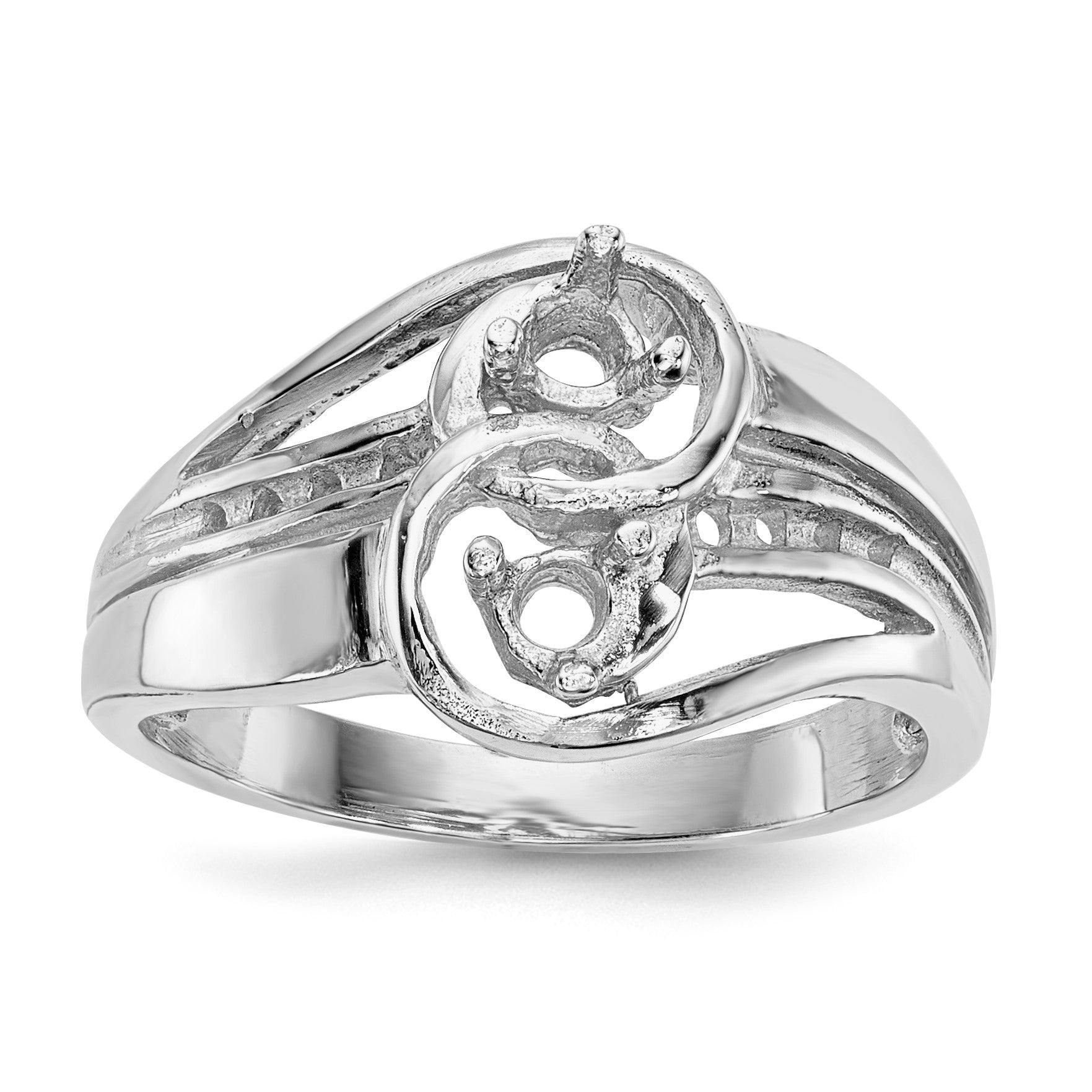 14k White Gold Family Jewelry Ring Mounting