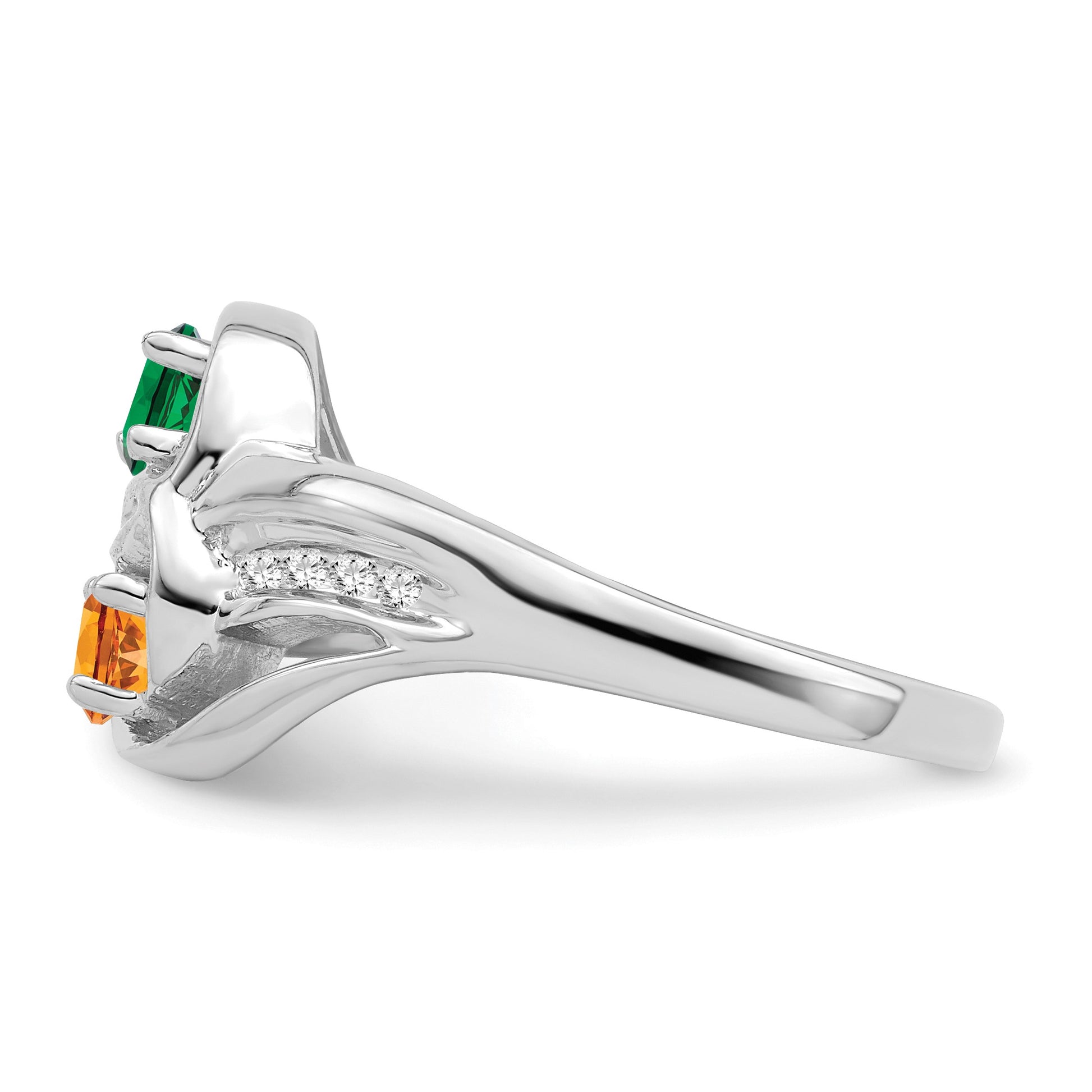 Sterling Silver Rhodium-plated Family Jewelry Mounting