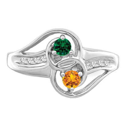 Sterling Silver Rhodium-plated Family Jewelry Mounting