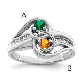 Sterling Silver Rhodium-plated Family Jewelry Mounting