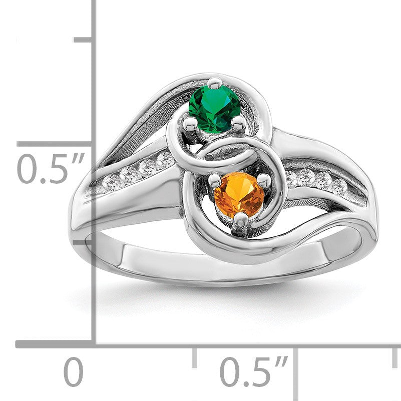 Sterling Silver Rhodium-plated Family Jewelry Mounting