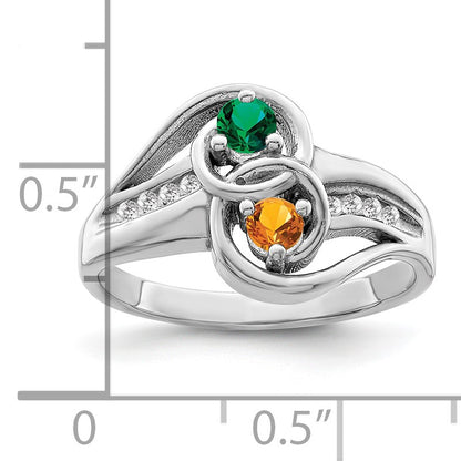 Sterling Silver Rhodium-plated Family Jewelry Mounting