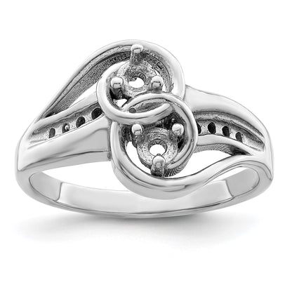 Sterling Silver Rhodium-plated Family Jewelry Mounting