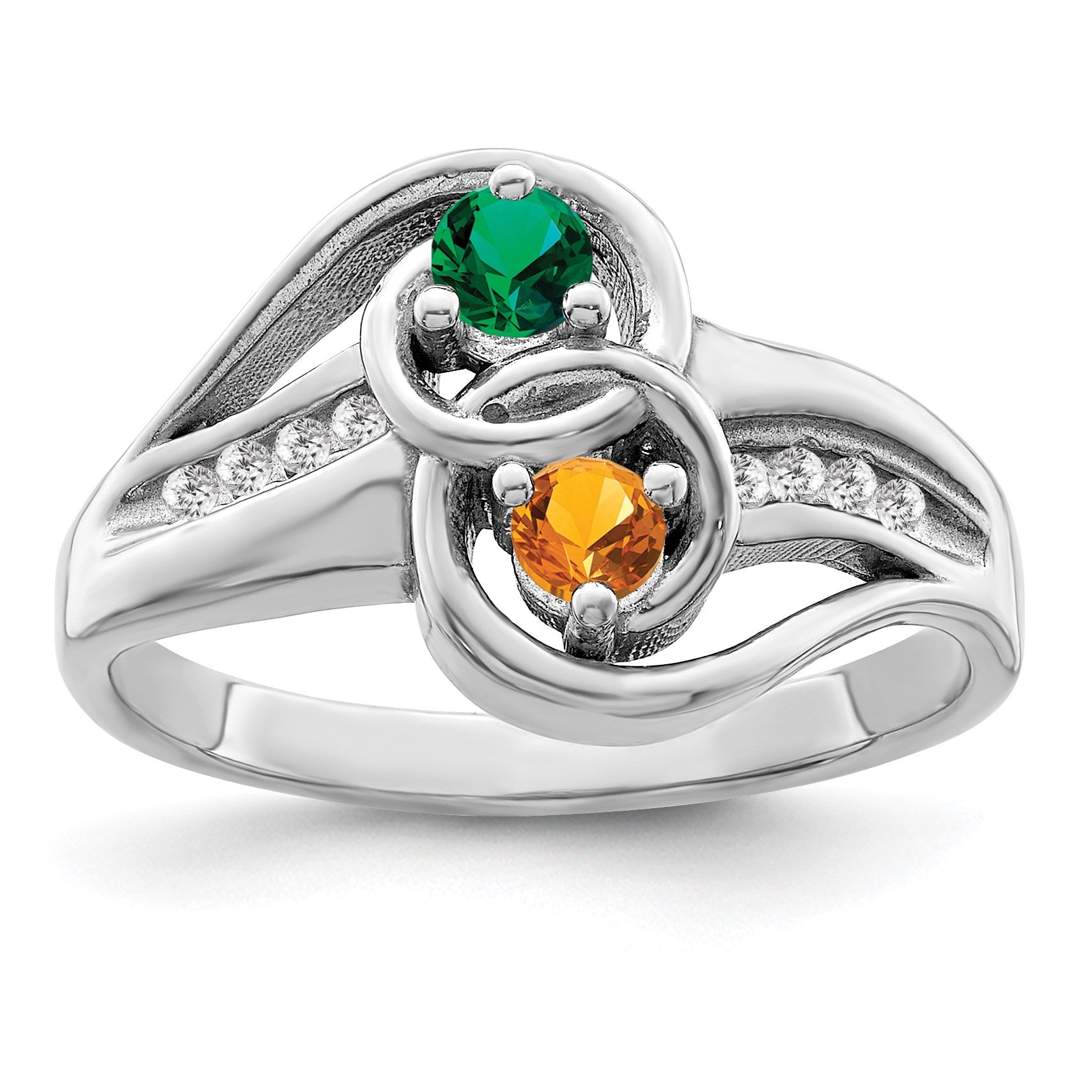 Sterling Silver Rhodium-plated Family Jewelry Mounting