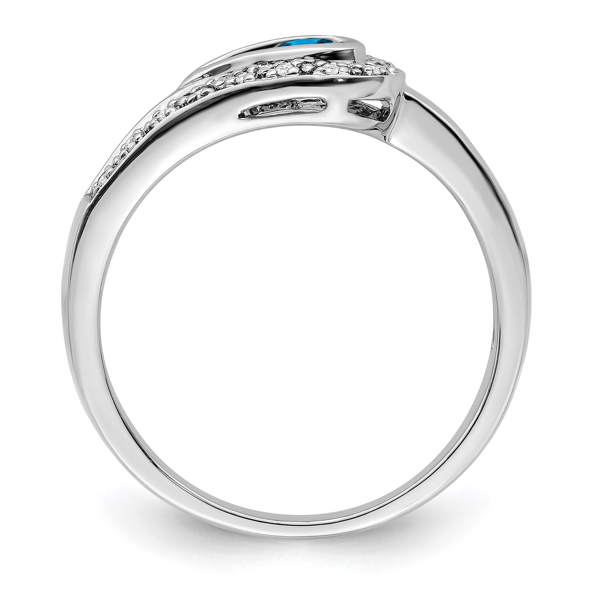 14K White Gold Family Jewelry Diamond Semi-Set Ring