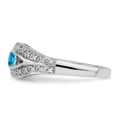 14K White Gold Family Jewelry Diamond Semi-Set Ring