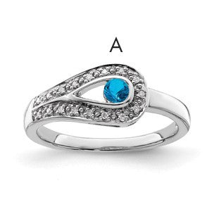 14K White Gold Family Jewelry Diamond Semi-Set Ring