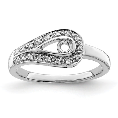 14K White Gold Family Jewelry Diamond Semi-Set Ring