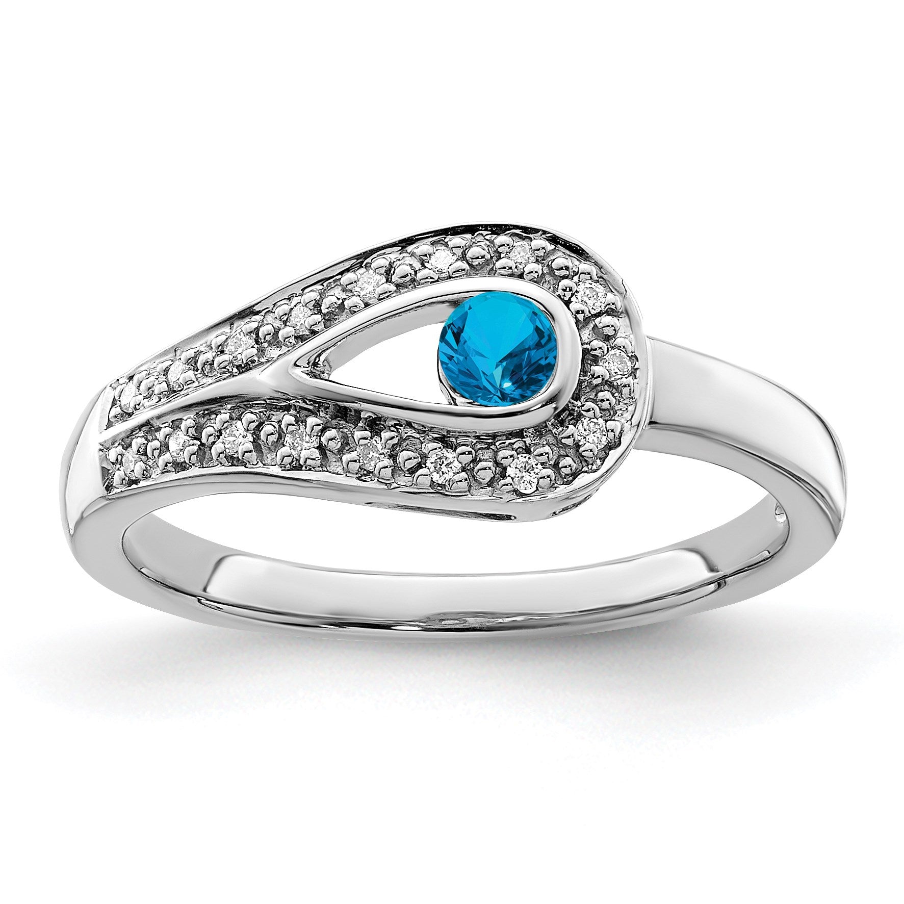 14K White Gold Family Jewelry Diamond Semi-Set Ring