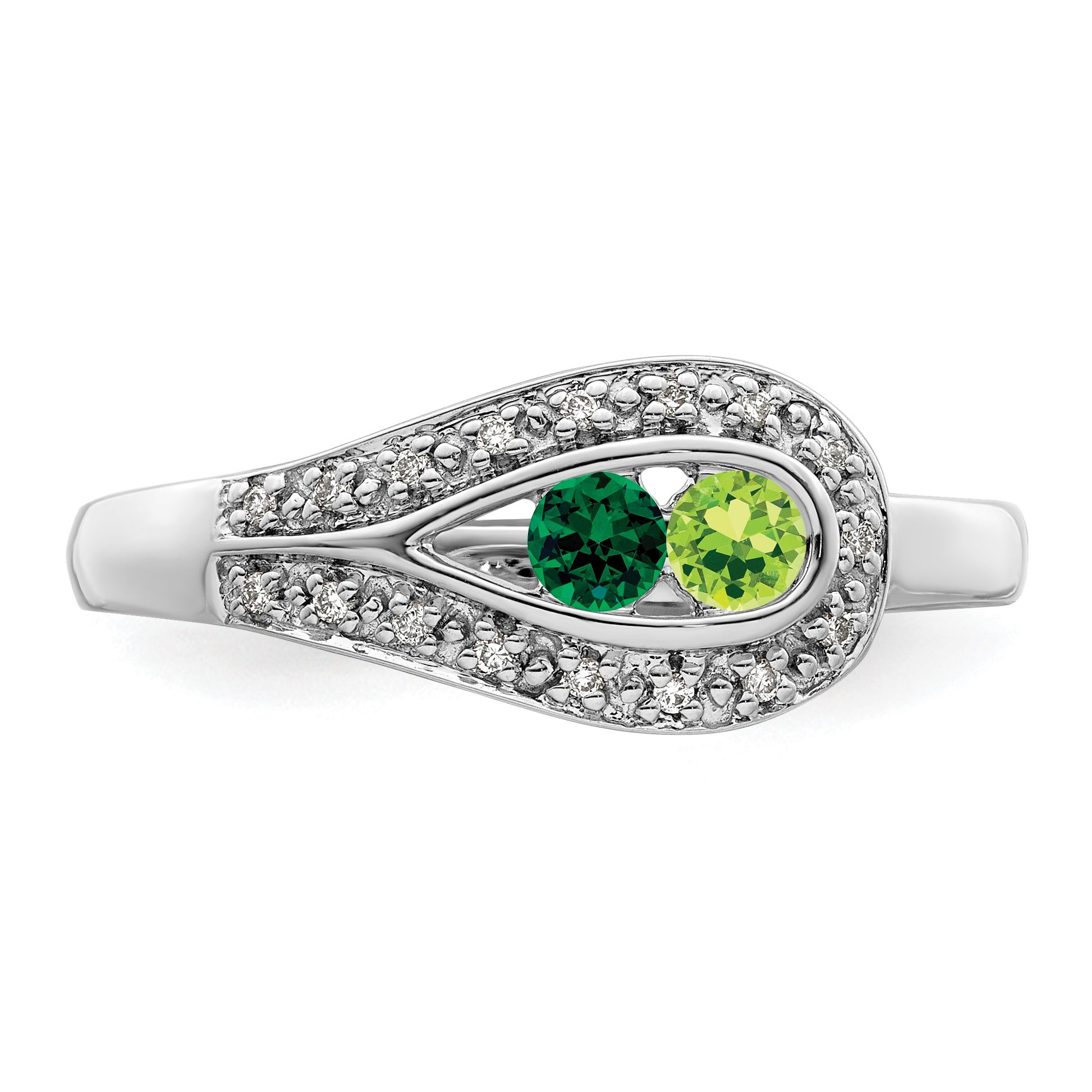 14K White Gold Family Jewelry Diamond Semi-Set Ring