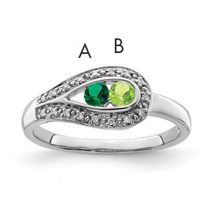 14K White Gold Family Jewelry Diamond Semi-Set Ring