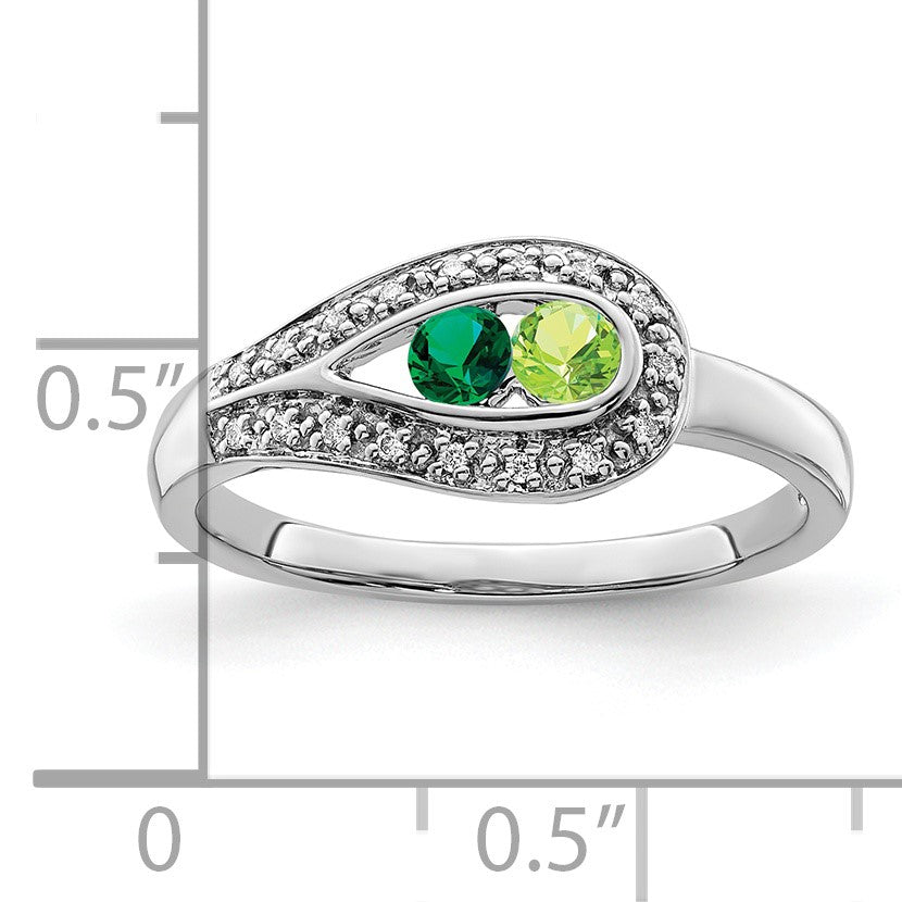14K White Gold Family Jewelry Diamond Semi-Set Ring