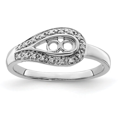 14K White Gold Family Jewelry Diamond Semi-Set Ring