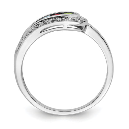 14K White Gold Family Jewelry Diamond Semi-Set Ring