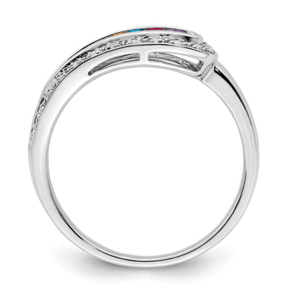 14K White Gold Family Jewelry Diamond Semi-Set Ring