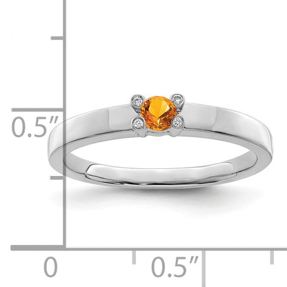 14K White Gold Family Jewelry Diamond Semi-Set Ring