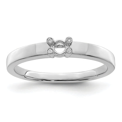 14K White Gold Family Jewelry Diamond Semi-Set Ring