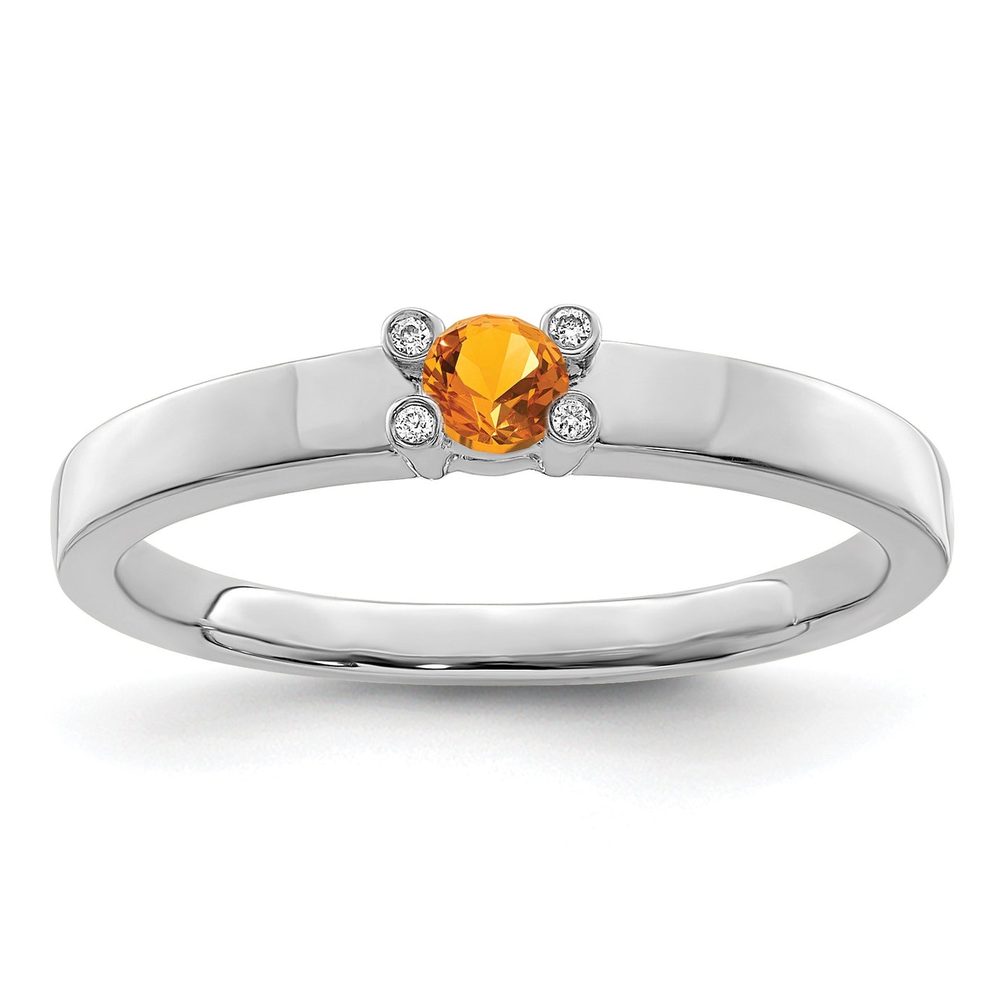 14K White Gold Family Jewelry Diamond Semi-Set Ring