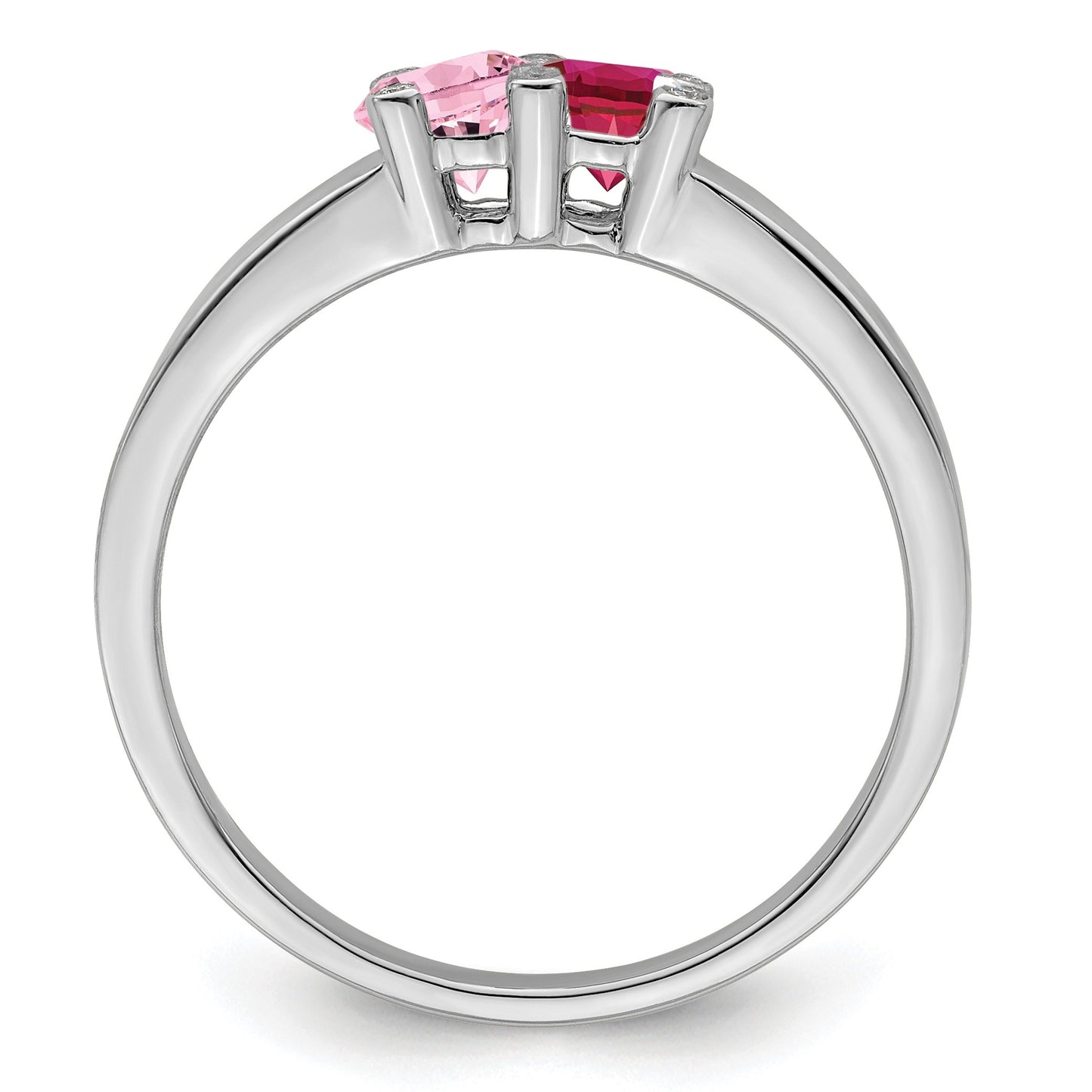 14K White Gold Family Jewelry Diamond Semi-Set Ring