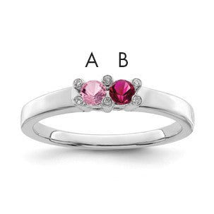 14K White Gold Family Jewelry Diamond Semi-Set Ring