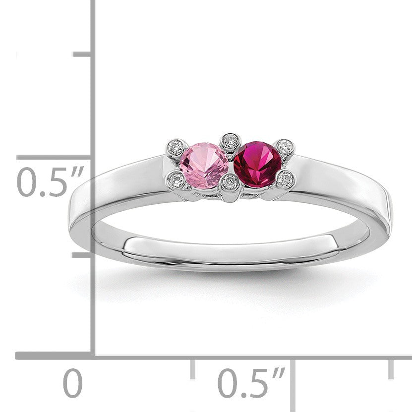 14K White Gold Family Jewelry Diamond Semi-Set Ring
