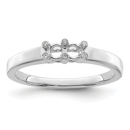 14K White Gold Family Jewelry Diamond Semi-Set Ring