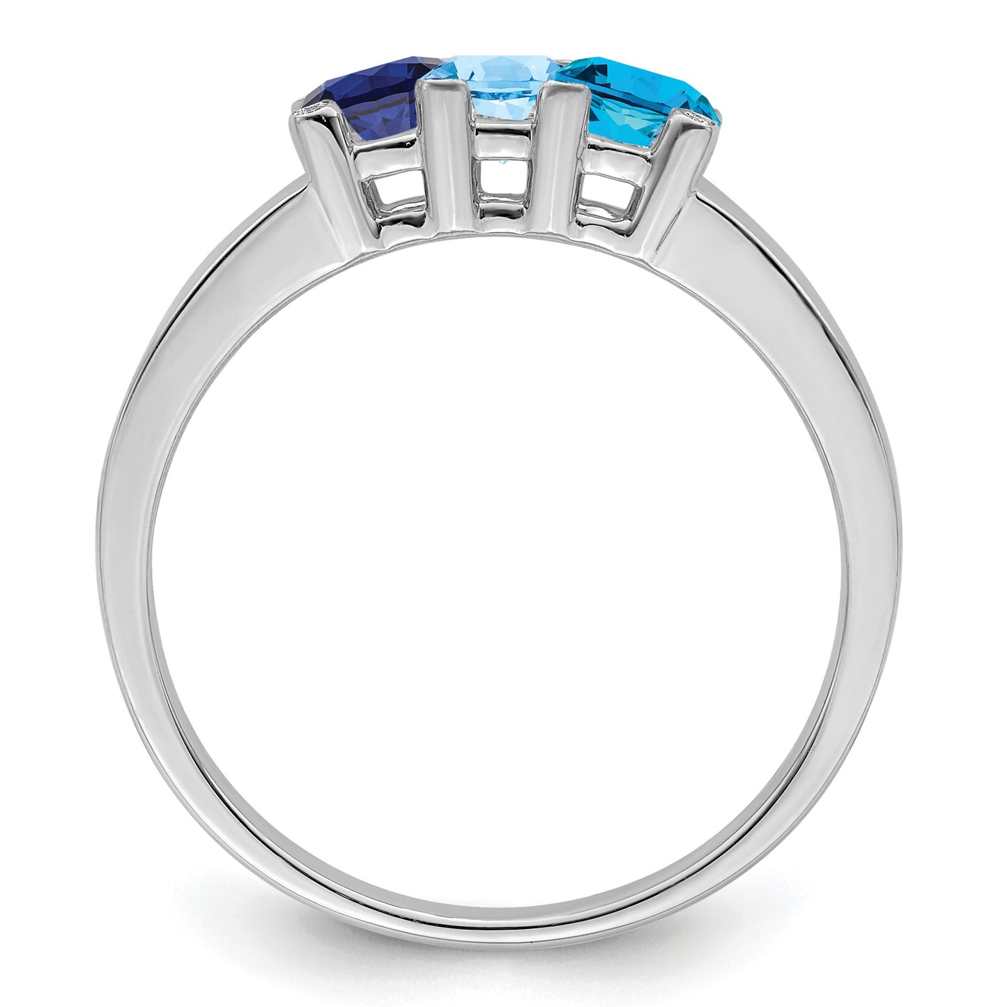 14K White Gold Family Jewelry Diamond Semi-Set Ring