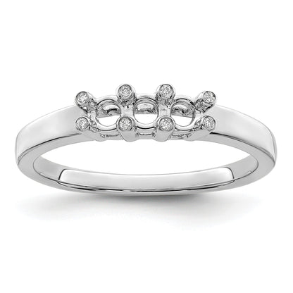 14K White Gold Family Jewelry Diamond Semi-Set Ring
