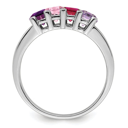 14K White Gold Family Jewelry Diamond Semi-Set Ring