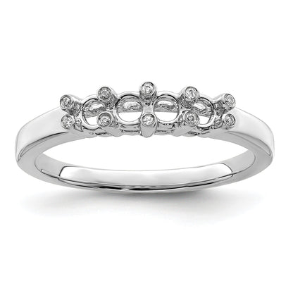 14K White Gold Family Jewelry Diamond Semi-Set Ring