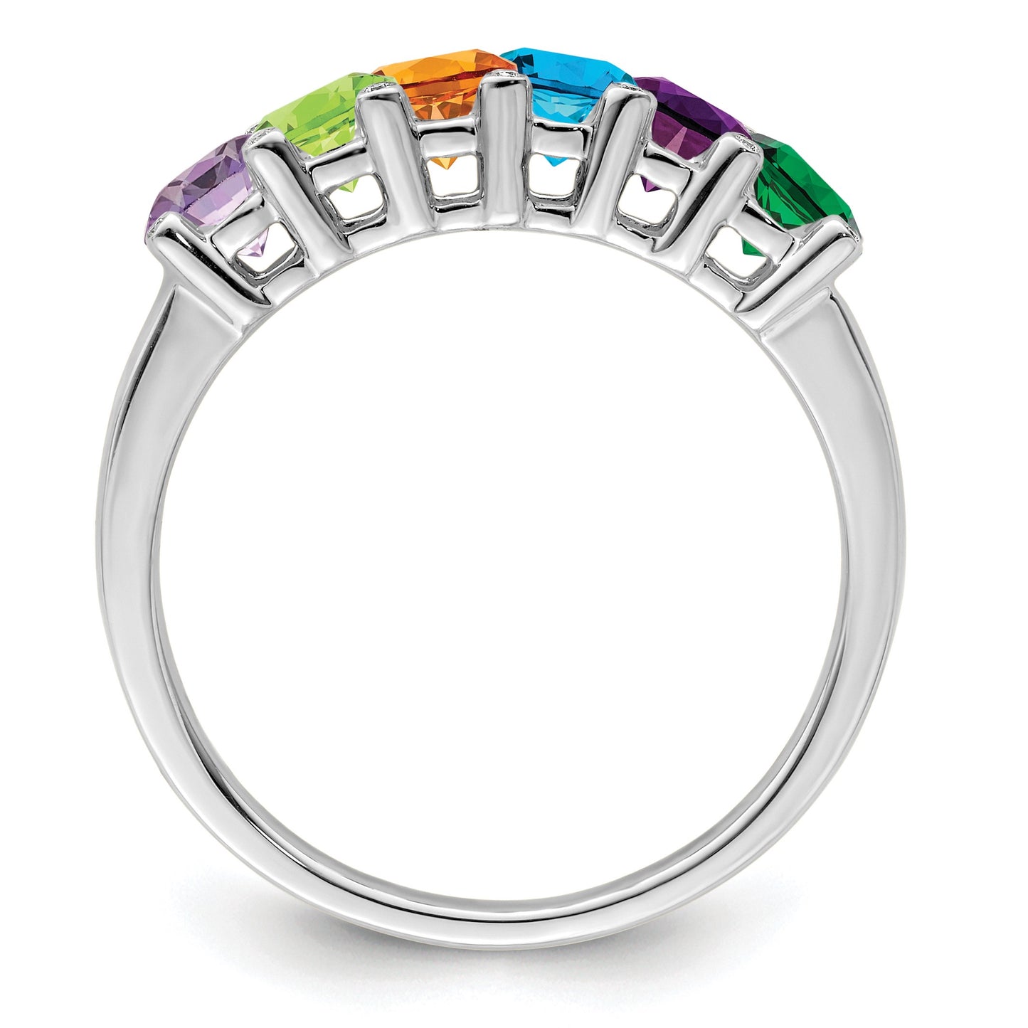 14K White Gold Family Jewelry Diamond Semi-Set Ring