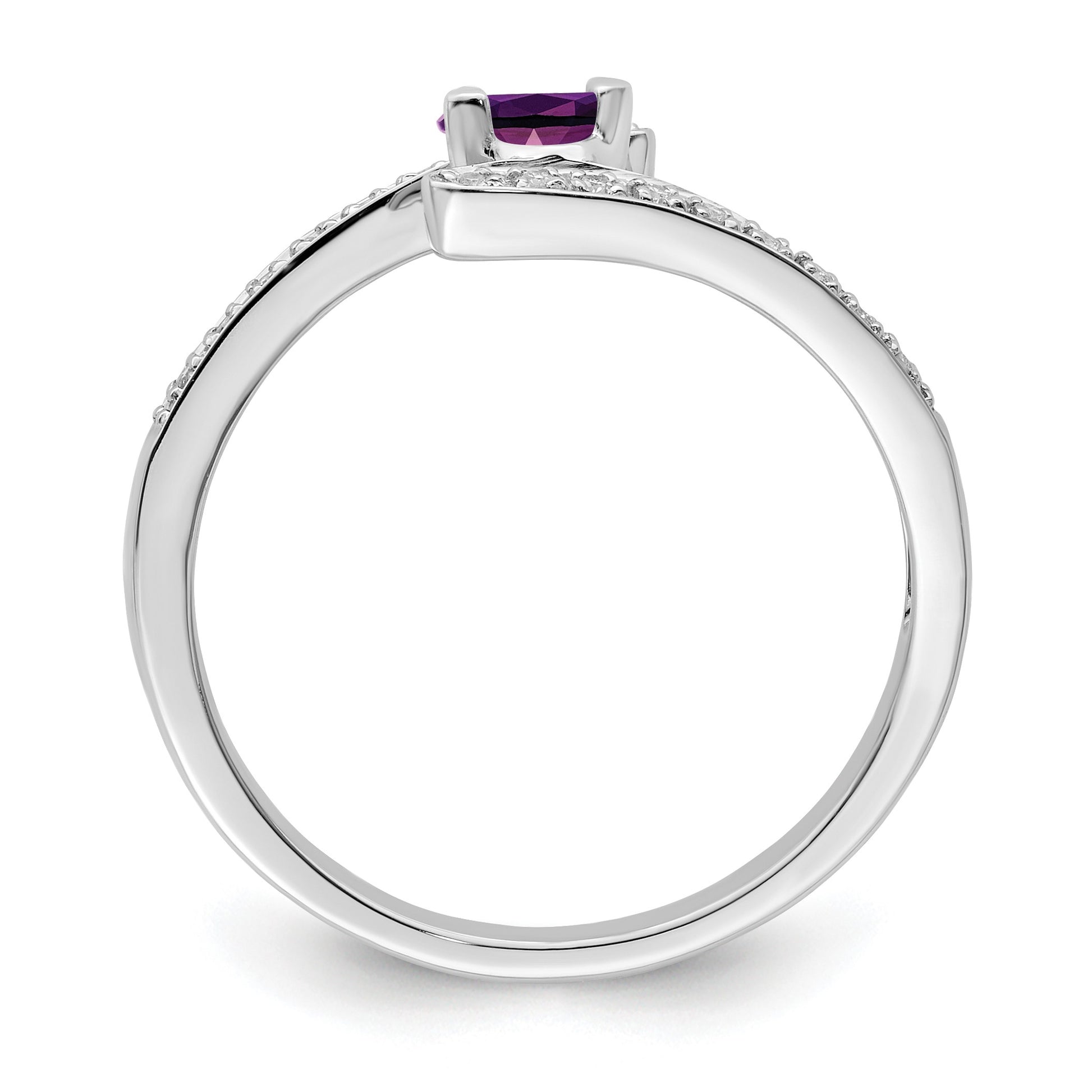 14K White Gold Family Jewelry Diamond Semi-Set Ring